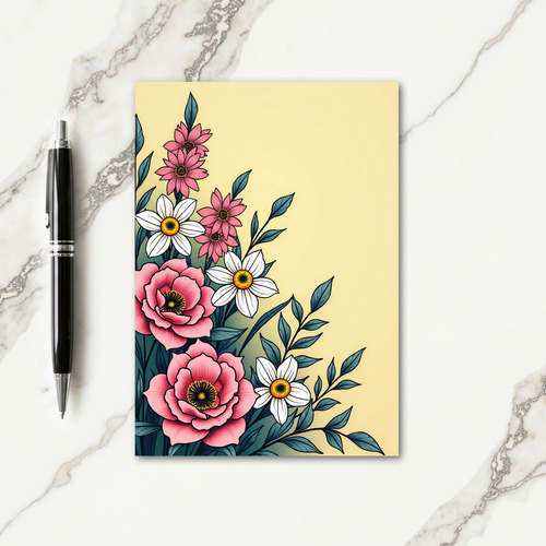 Floral Yellow Cream Art Card