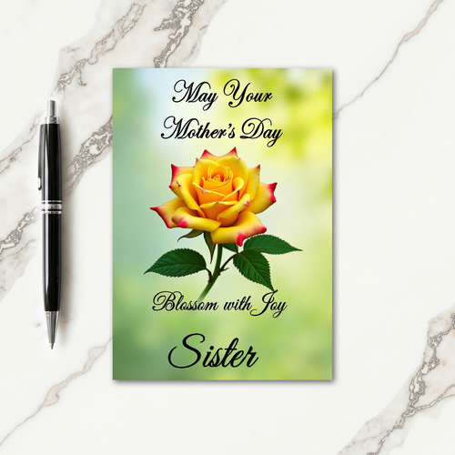 Floral Yellow Mothers Day Card