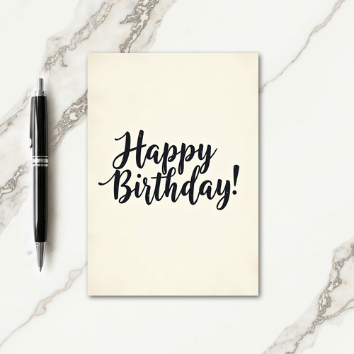 Flourished Script Birthday Card