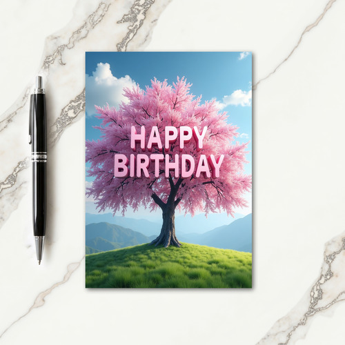 Flowering Tree Birthday Card