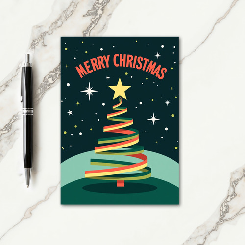Flowing Ribbon Tree Card