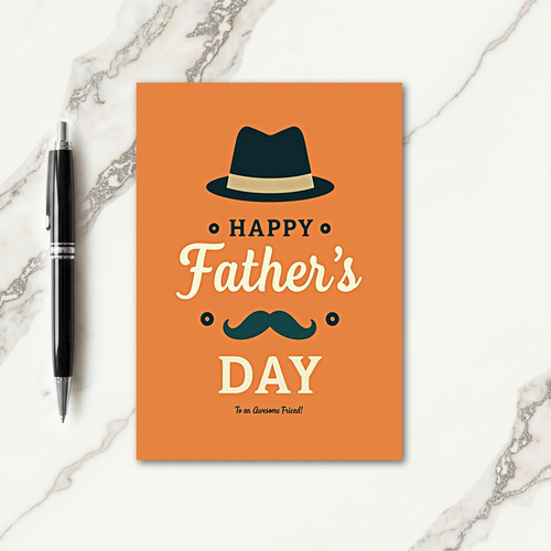 Flowing Script Fathers Card