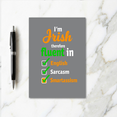 Fluent Irish Smartass Card