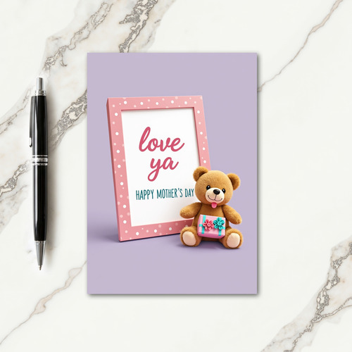 Fluffy Bear Mothers Day Love Card