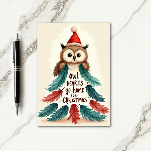 Fluffy Bird Christmas Card