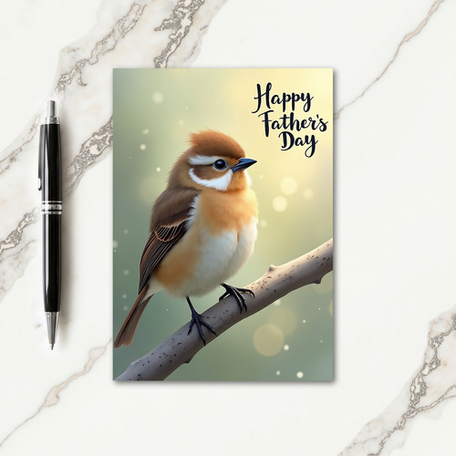 Fluffy Bird Fathers Day Card