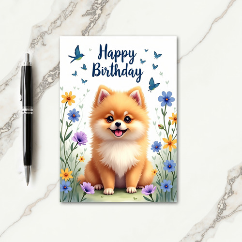 Fluffy Birthday Puppy Card