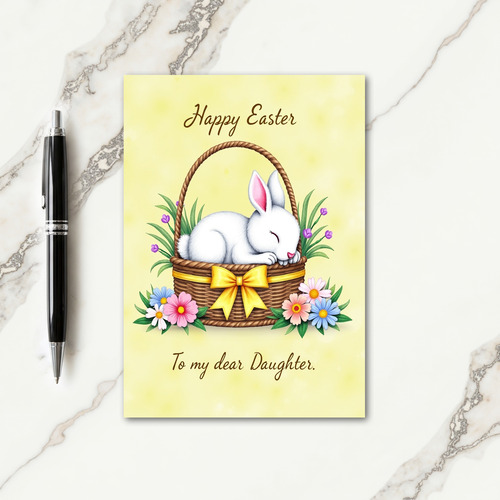 Fluffy Bunny Spring Basket Card