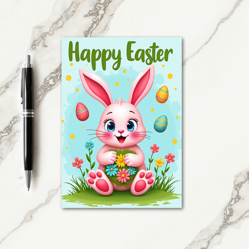 Fluffy Bunny Springtime Look Card