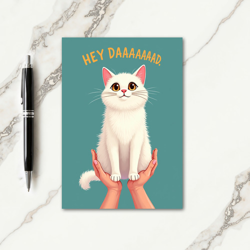 Fluffy Cat Fathers Day Card