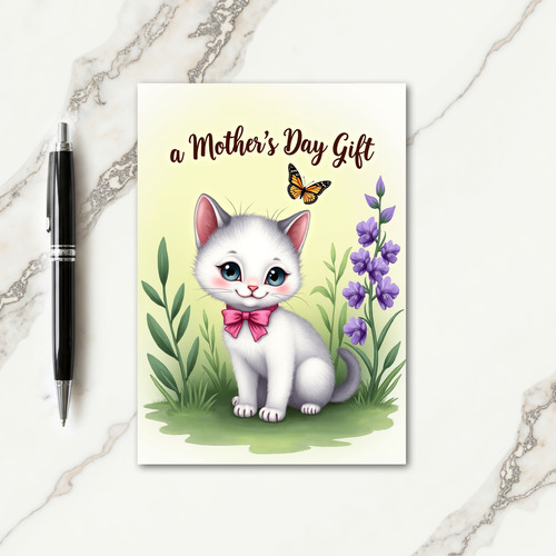 Fluffy Cat Mothers Day Gift Card