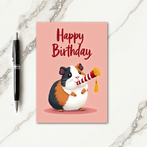 Fluffy Cavy Party Card
