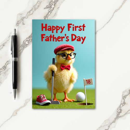 Fluffy Chick Fathers Day Card