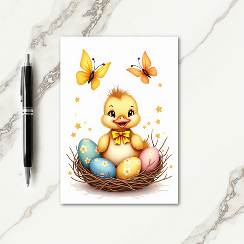 Fluffy Chick Happy Nestling Card
