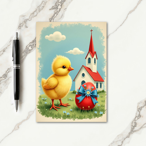 Fluffy Chick Springtime Celebration Card