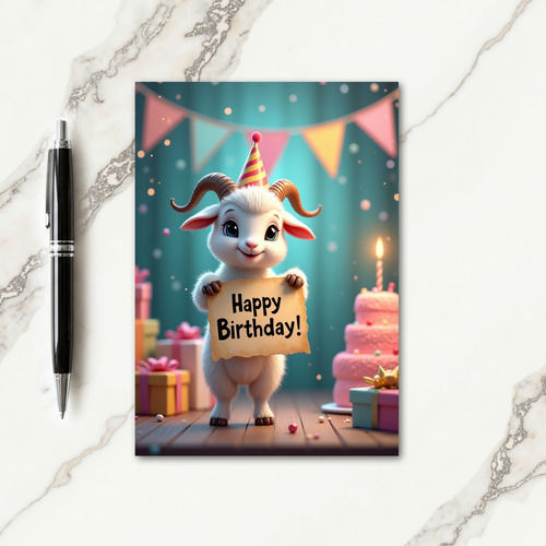 Fluffy Creature Party Card
