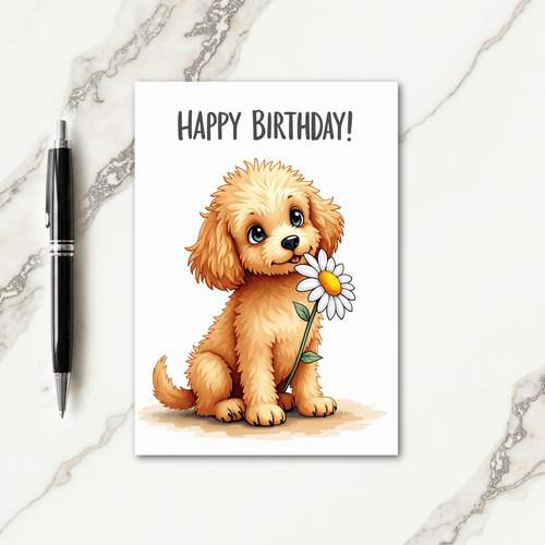 Fluffy Dog Birthday Card