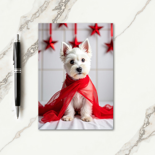 Fluffy Dog Christmas Card thumbnail