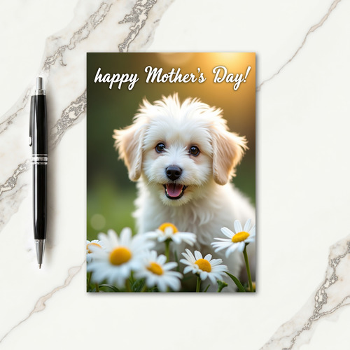 Fluffy Dog Mothers Day Scene Card