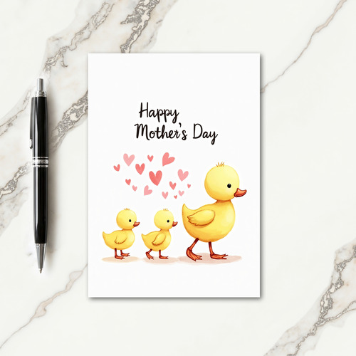 Fluffy Duck Family Mothers Day Card