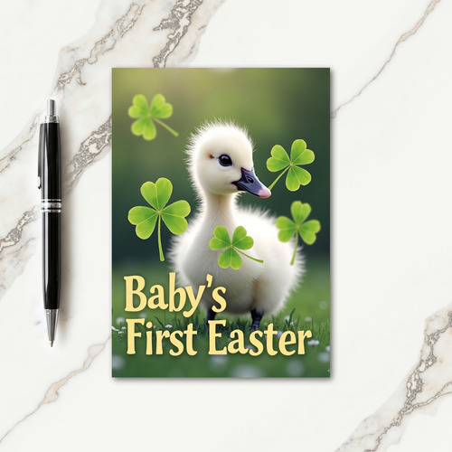 Fluffy Duckling Easter Card