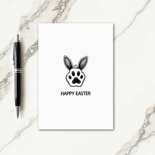 Fluffy Easter Paw Print Card