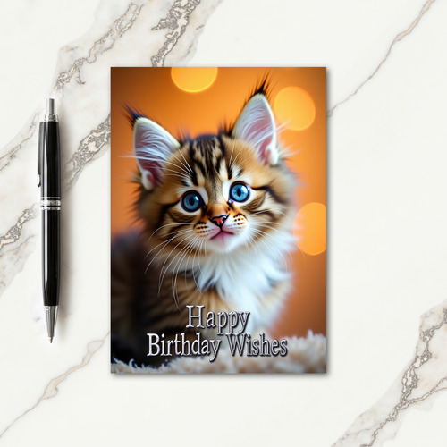 Fluffy Feline Birthday Card