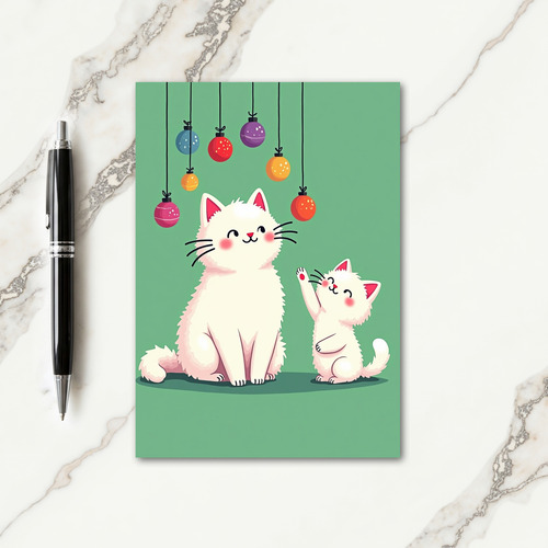 Fluffy Feline Christmas Card thumbnail