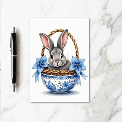 Fluffy Friend Basket Scene Card