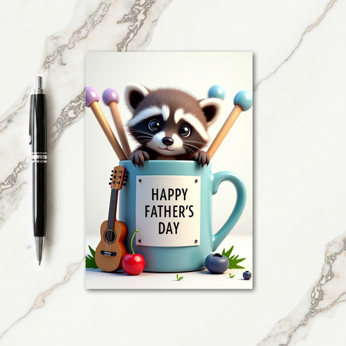Fluffy Friend Fathers Day Card