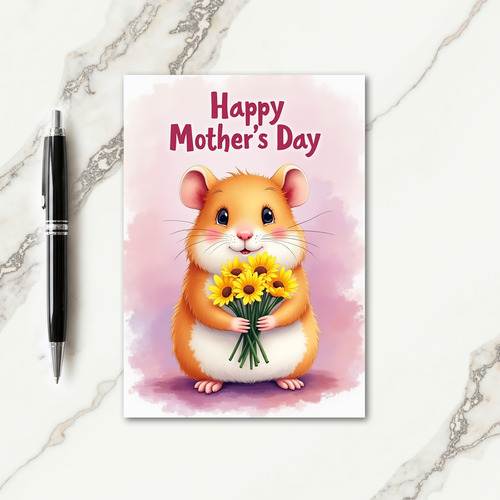 Fluffy Friend Floral Mothers Day Card