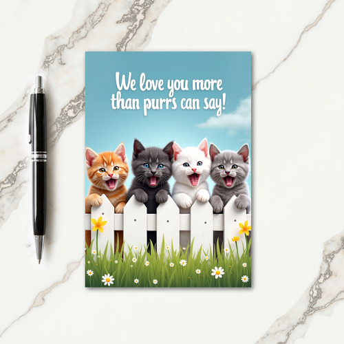 Fluffy Kitten Friends Card