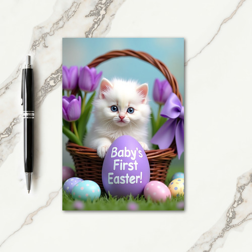 Fluffy Kitten Spring Celebration Card