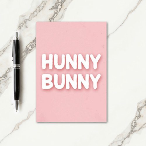Fluffy Letters Hunny Bunny Card