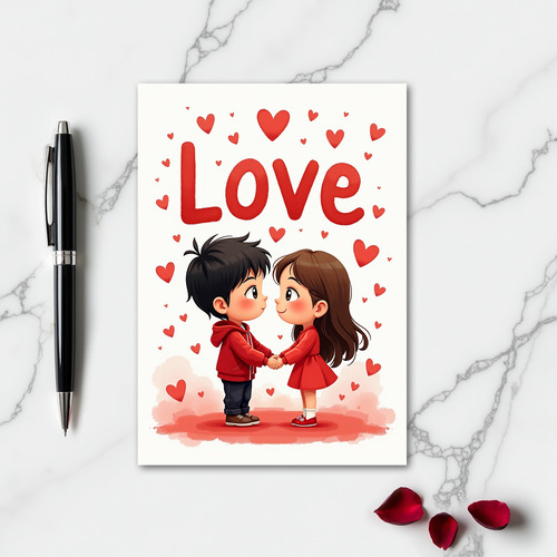 Fluffy Love Hearts Cute Card