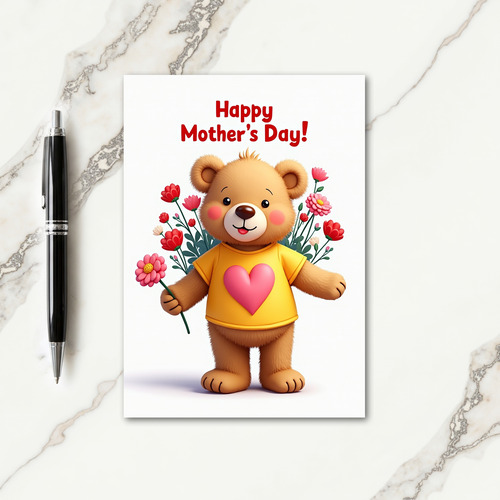 Fluffy Mothers Day Bouquet Card