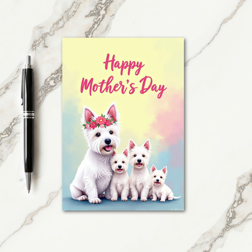 Fluffy Mothers Day Dogs Card