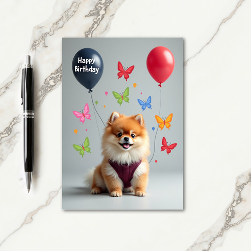 Fluffy Pup Birthday Card