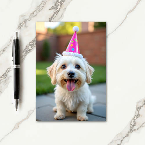 Fluffy Pup Celebration Card