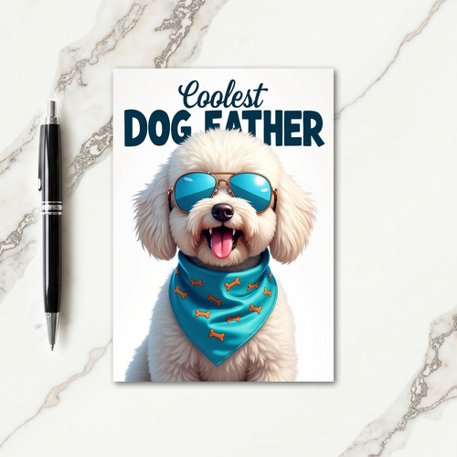 Fluffy Pup Fathers Day Card