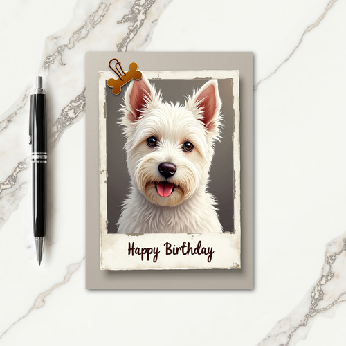 Fluffy Puppy Birthday Card