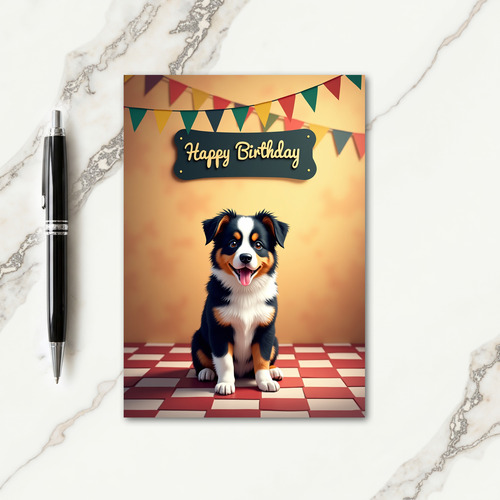 Fluffy Puppy Celebration Card