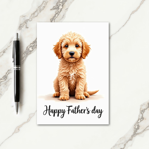 Fluffy Puppy Fathers Day Card
