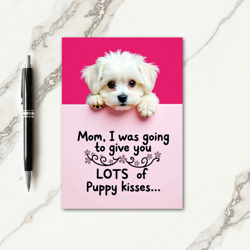 Fluffy Puppy Mothers Day Card