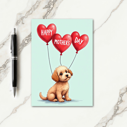 Fluffy Puppy Sweet Mothers Day Card