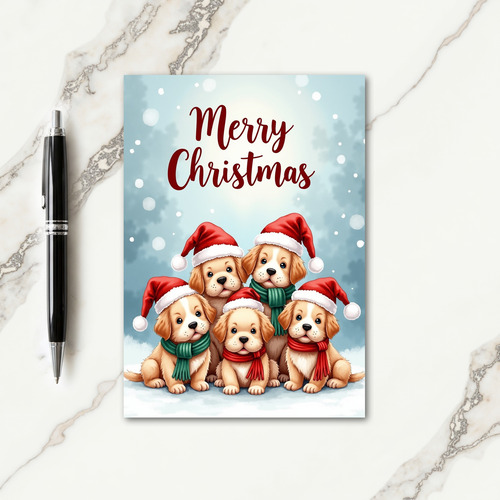 Fluffy Pups Christmas Card