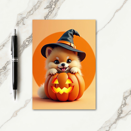 Fluffy Pups Halloween Joy Card