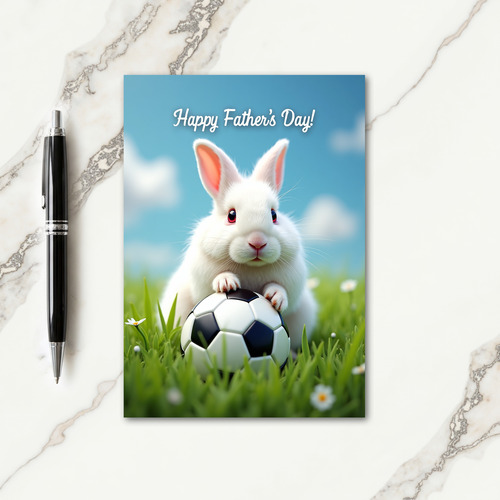 Fluffy Rabbit Fathers Day Card