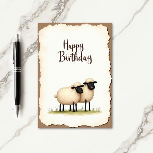Fluffy Sheep Birthday Card