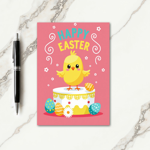 Fluffy Spring Cake Faux Gold Foil Card